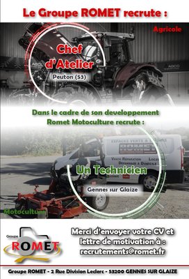 Le groupe Romet recrute !