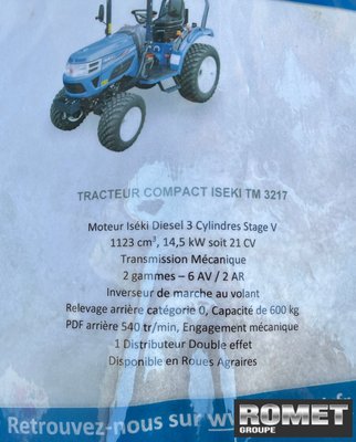Tracteur étroit Iseki TM3217FZVREA/RA