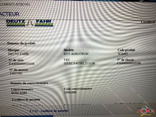 Tracteur agricole Deutz-Fahr 6155RCSHIFTAGROT