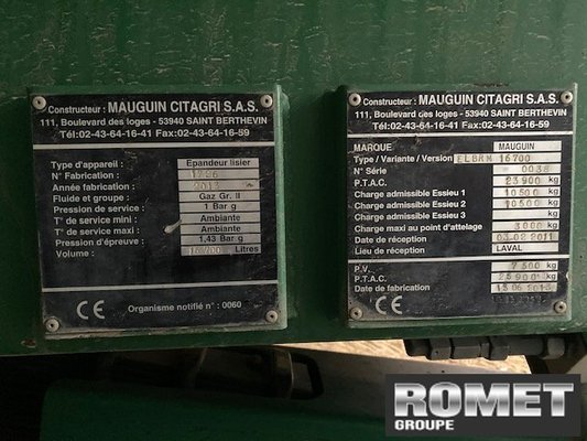 Tonne à lisier Mauguin Citagri ELBRM16700