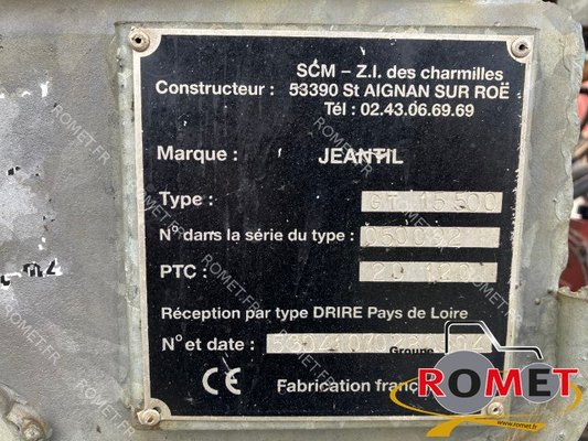 Tonne à lisier Jeantil GT15500