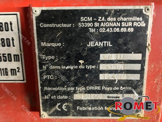 Benne agricole Jeantil GM100