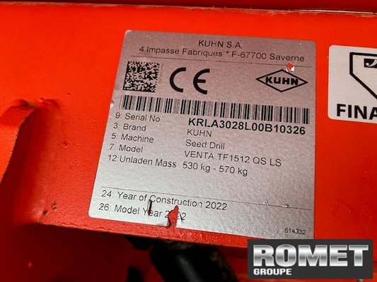 Accessoire matériel de semis Kuhn TF1512