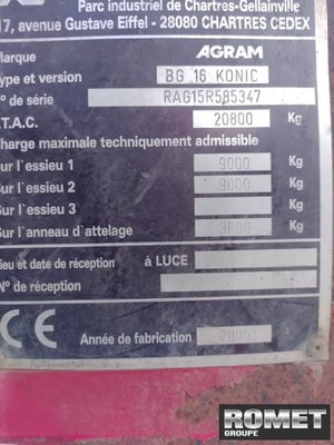 Benne agricole Agram BG 16 KONIC