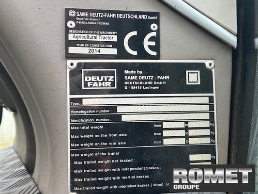 Tracteur agricole Deutz-Fahr 6180AGROTRONTTV